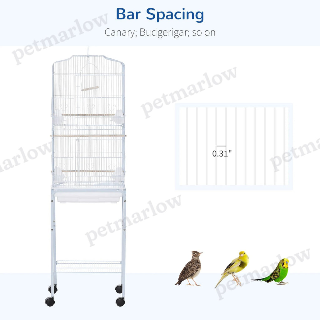 Bird Cage with Play Top and Storage Shelf for Small Birds – view 6
