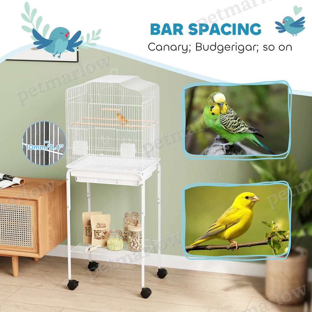 Bird Cage with Play Top and Storage Shelf for Small Birds – view 6