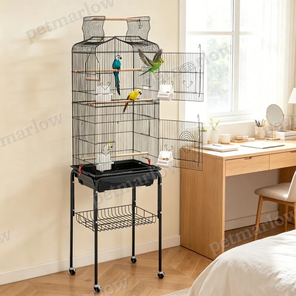 Bird Cage with Removable Sliding Tray for Easy Cleaning – view 3