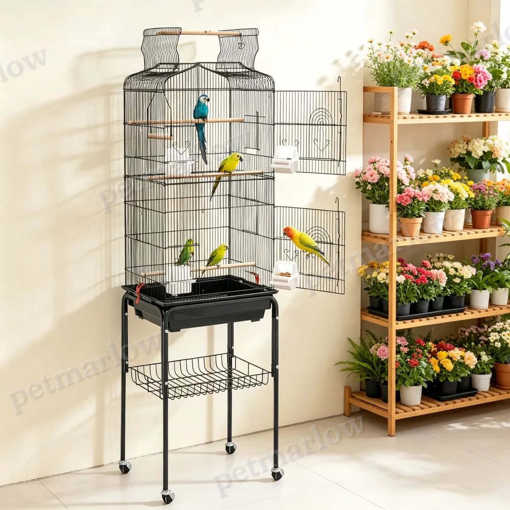 Bird Cage with Removable Sliding Tray for Easy Cleaning – view 4