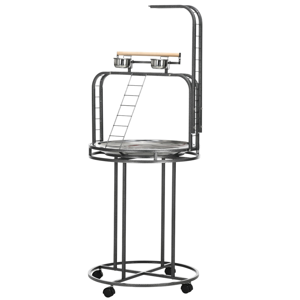 Bird Perch Stand with Toy Hook and Ladders for Exercise – gray / 740x740x120 mm