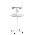 Bird Stand with Wheels for Easy Movement and Play – White / 640x640x130 mm