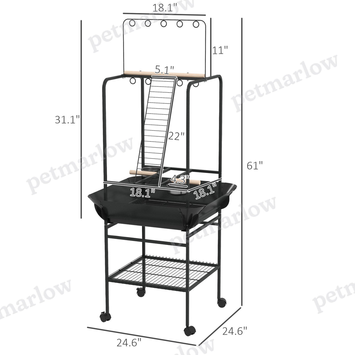 Bird Stand with Wheels for Indoor and Outdoor Use – view 6