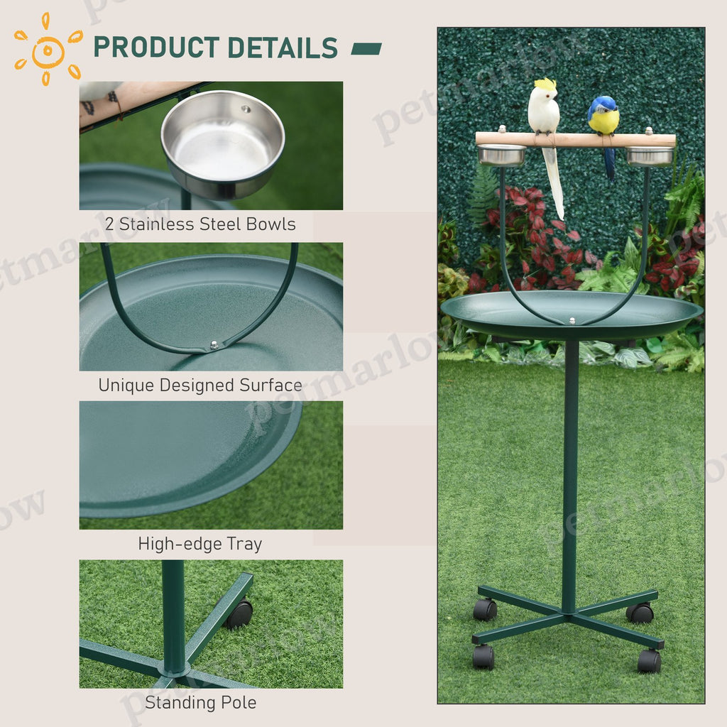 Bird Training Activity Playground With Wheels and Perch – view 3