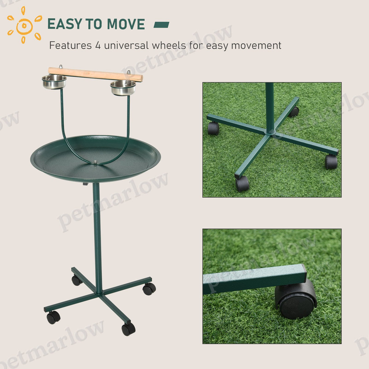 Bird Training Activity Playground With Wheels and Perch – view 6