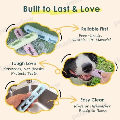 Bite and Brush Chew Toys for Dogs - Dental Chew Toy with Bristles for Teeth Cleaning – view 2