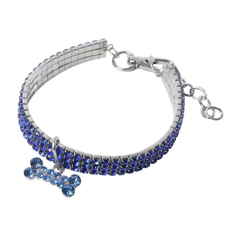Bling Pet Collar – Blue / M