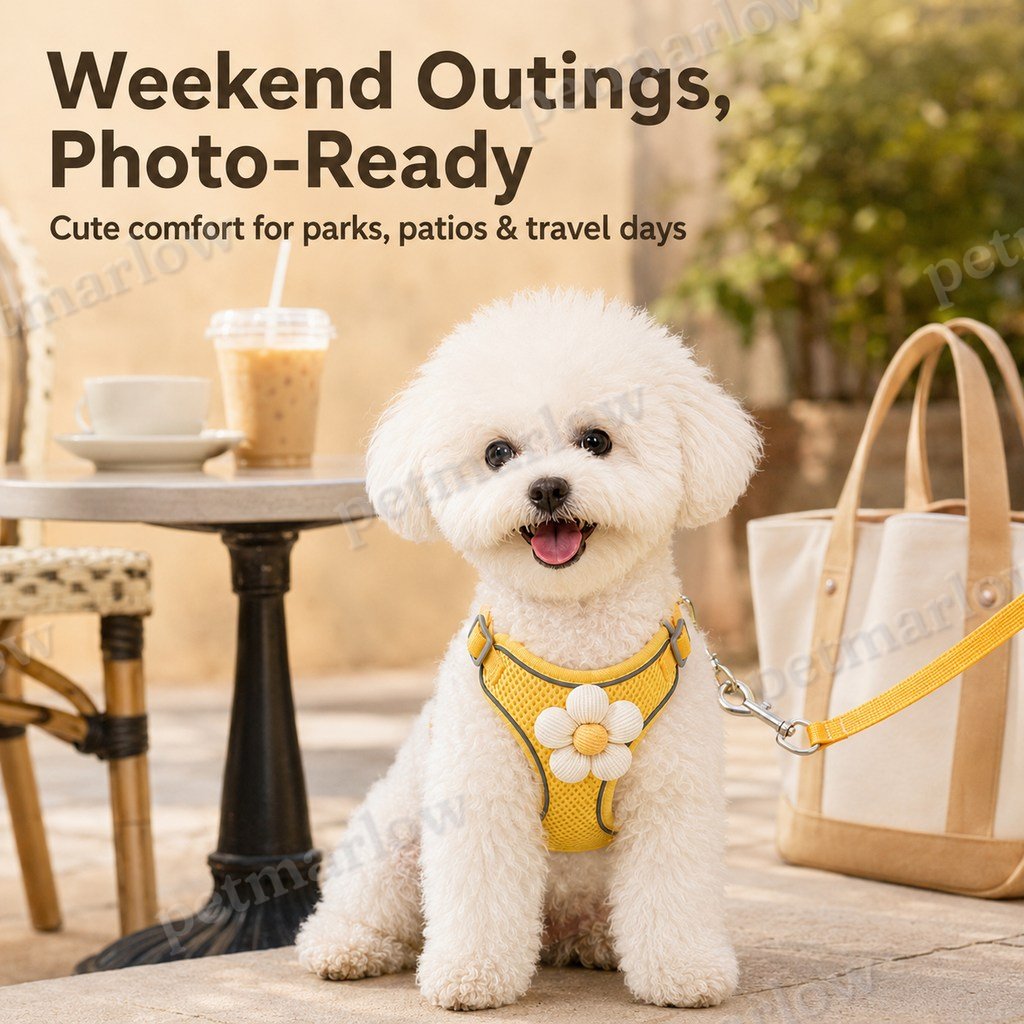 Breathable 3D Mesh Adjustable Harness & Leash Set (Small Pets) – view 4