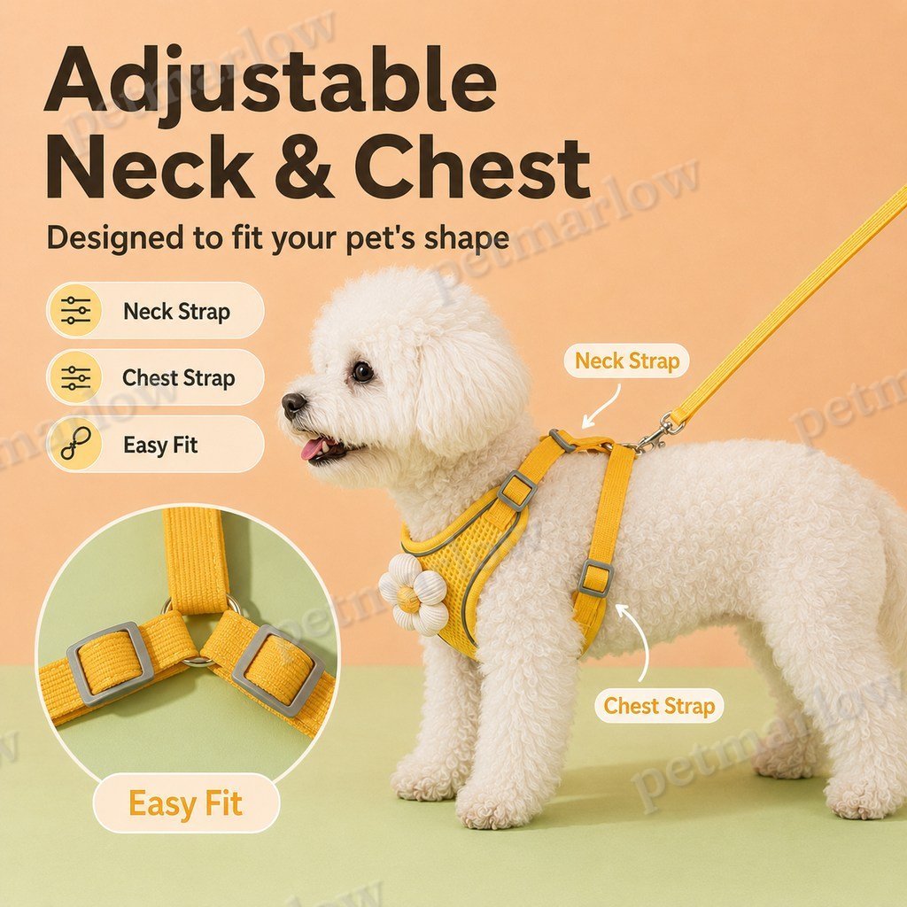 Breathable 3D Mesh Adjustable Harness & Leash Set (Small Pets) – view 5