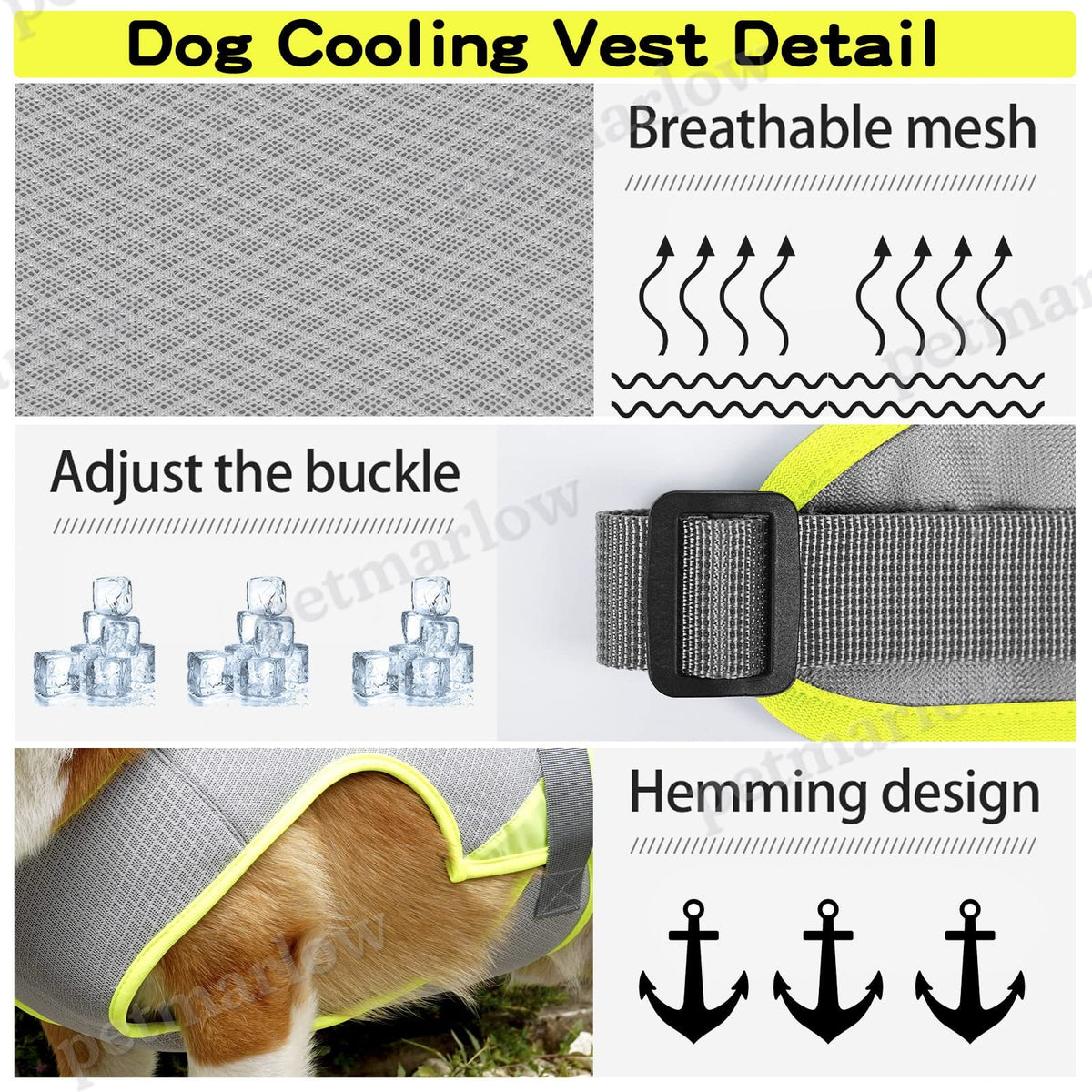 Breathable Dog Cooling Vest with Adjustable Straps Lightweight Dog Cooler Jacket – view 5