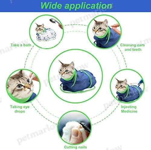 Breathable Mesh Cat Shower Bag Anti Scratch Adjustable Cat Grooming Bag – view 4