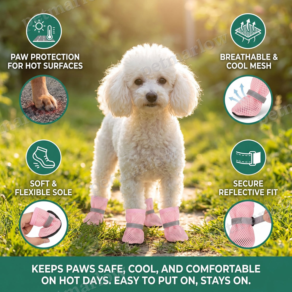 Breathable Mesh Dog Shoes for Hot Days – Soft Sole for Small & Large Dogs – view 6