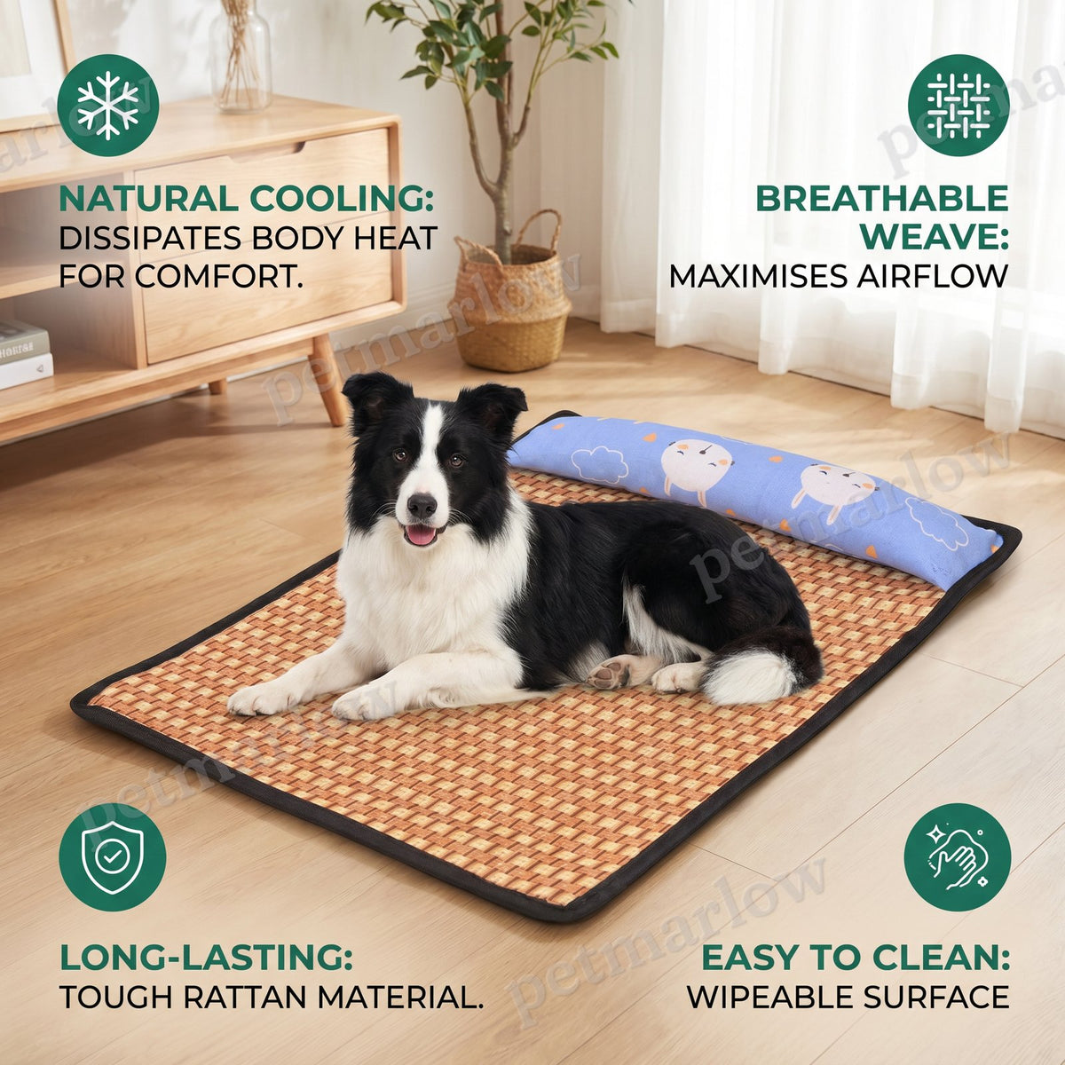 Breathable Rattan Dog Cooling Mat – view 5