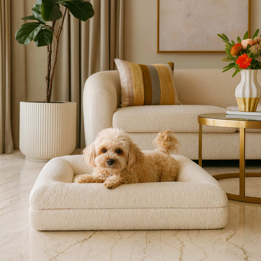 Luxury Bouclé Supportive Dog Bed – view 12