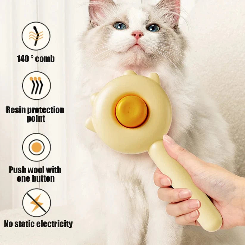 Self-Cleaning Cat Grooming Brush for Easy Hair Removal – view 11