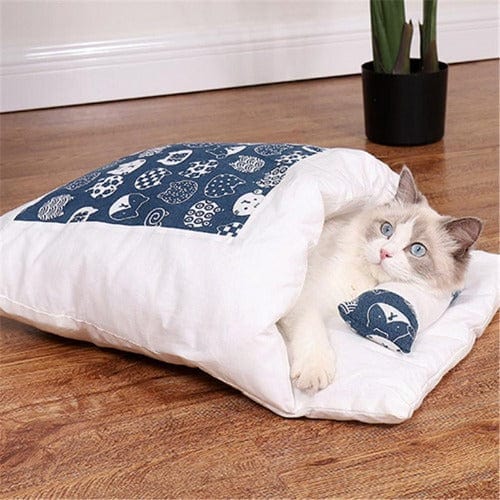 Calming Cat Cave Sleeping Bag – S / Tibetan blue