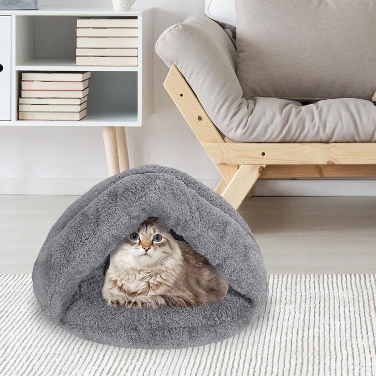 Plush Velvet Cat Cave Bed for Warmth and Comfort – view 9
