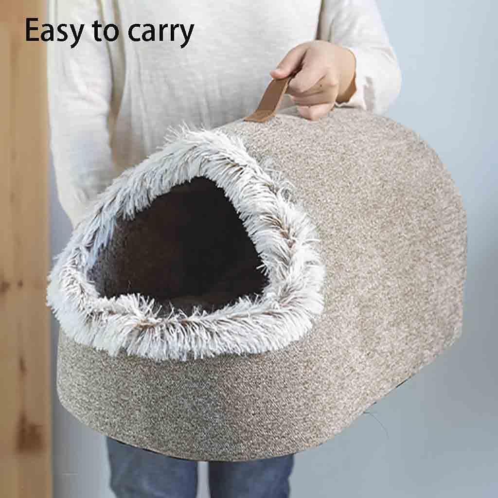 Plush Fur Lined Cat Cave – view 8