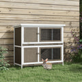 Bunny Hutch with Ramp for Indoor or Outdoor Use – Brown / 1050x520x265 mm