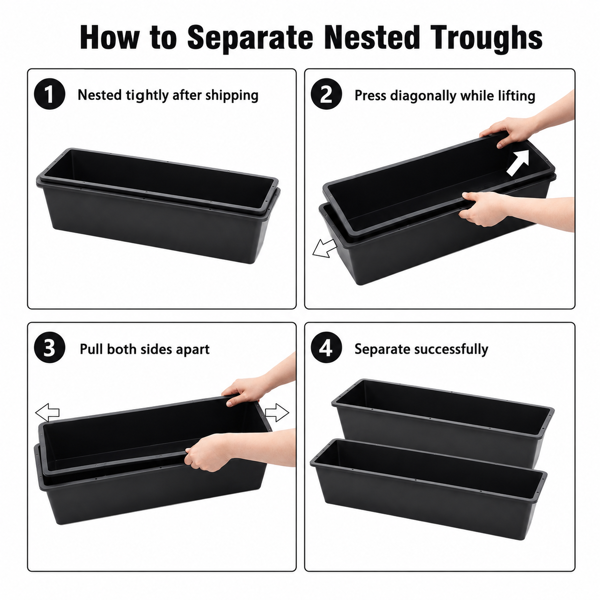 Dual-Purpose Plastic Livestock Feed Trough for Horses and Goats – view 7