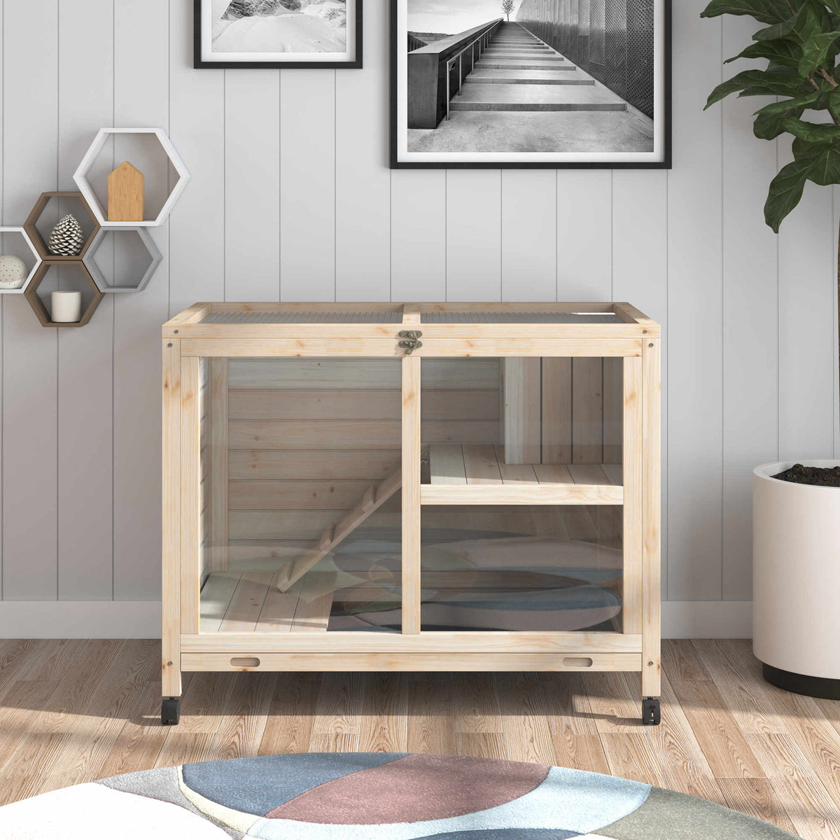 Rabbit Hutch with Wheels for Easy Mobility – view 7
