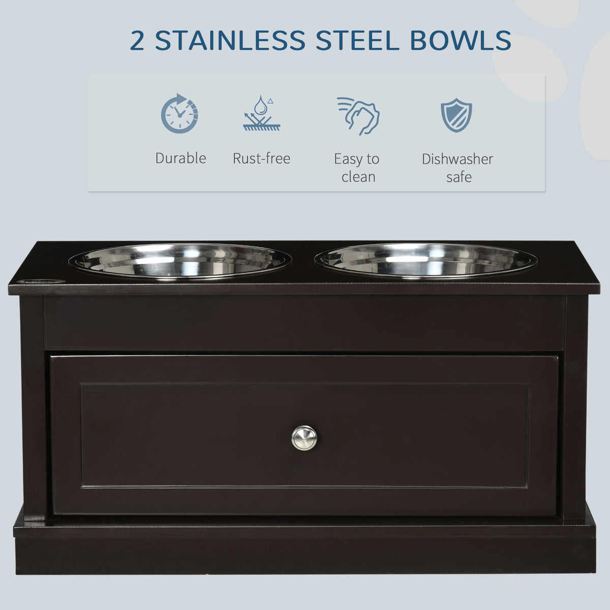Large Elevated Dog Bowls with Storage Drawer for Easy Feeding – view 8
