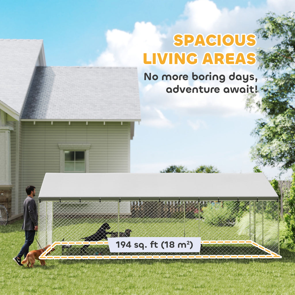 Heavy Duty Outdoor Dog Kennel with Waterproof Roof – view 7