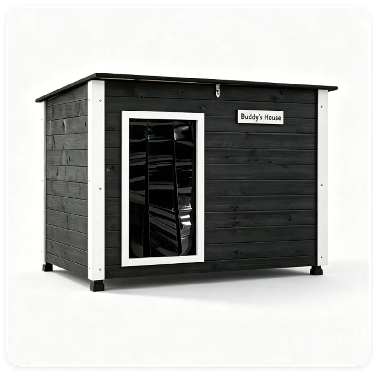 Outdoor Dog House with Sloped Asphalt Roof – view 7