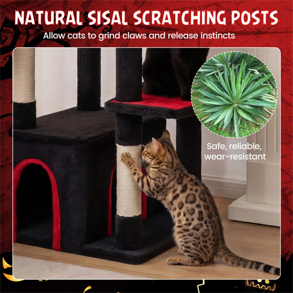 Gothic 5-Level Cat Tree with Sisal Scratching Posts – view 10