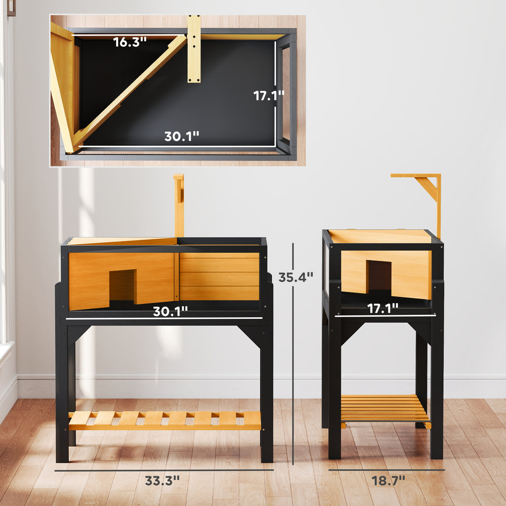 Wooden Tortoise Habitat with Storage Shelf and Clear Windows – view 7