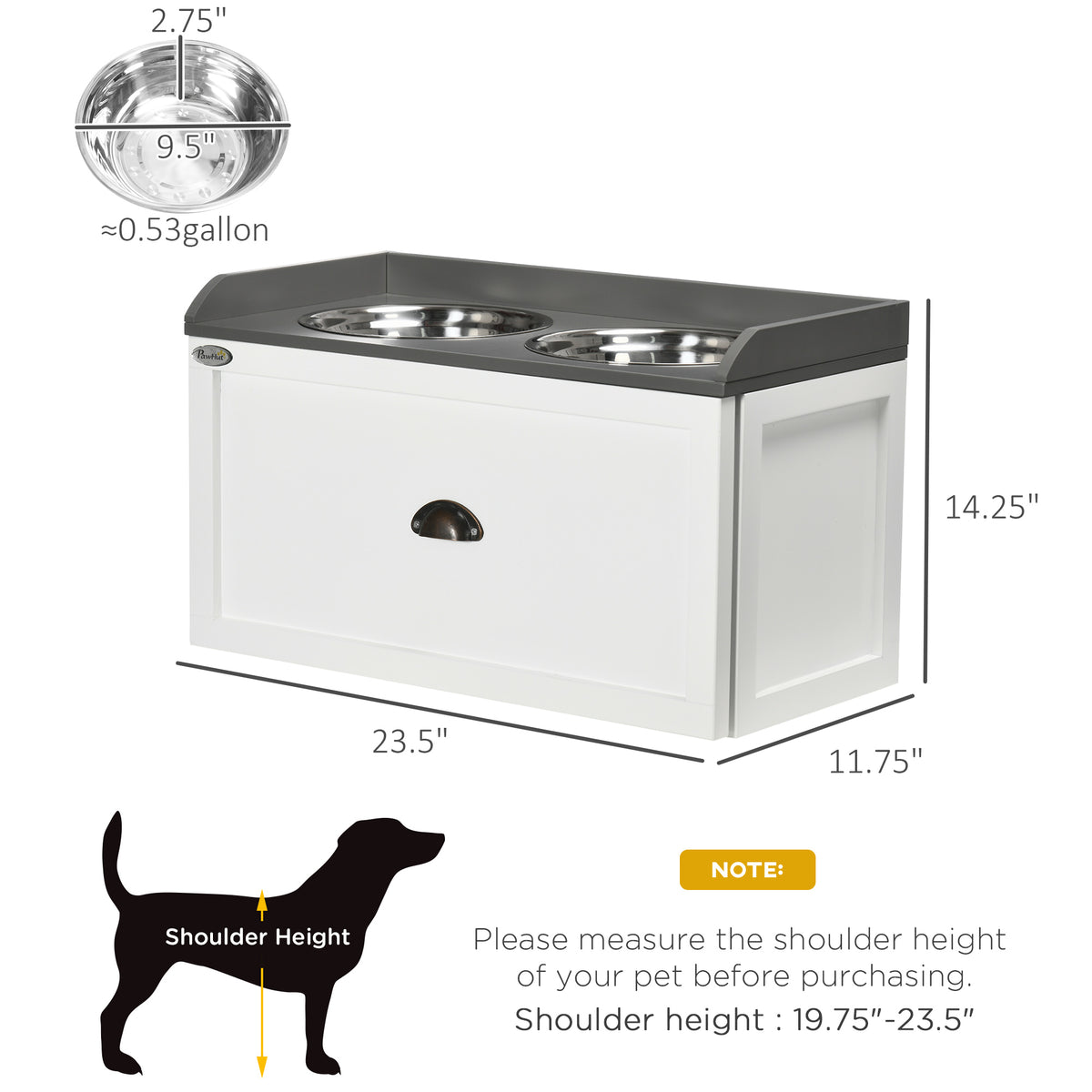 Elevated Dog Feeding Station with Storage for Large Dogs – view 8