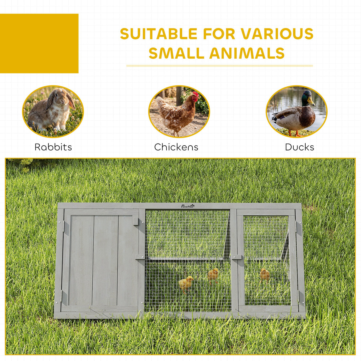 Rabbit Hutch with Run for Outdoor Living – view 7