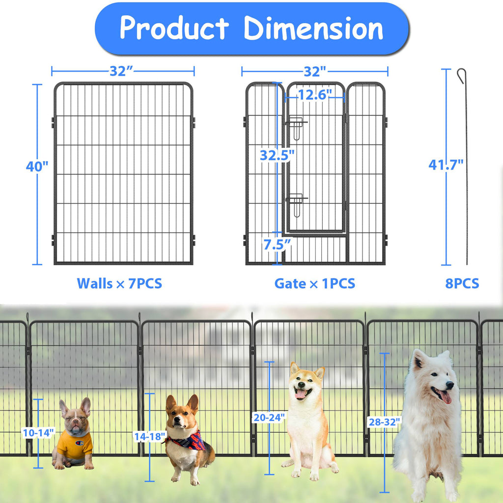 Heavy-Duty 8 Foldable Panels Dog Playpen – view 9
