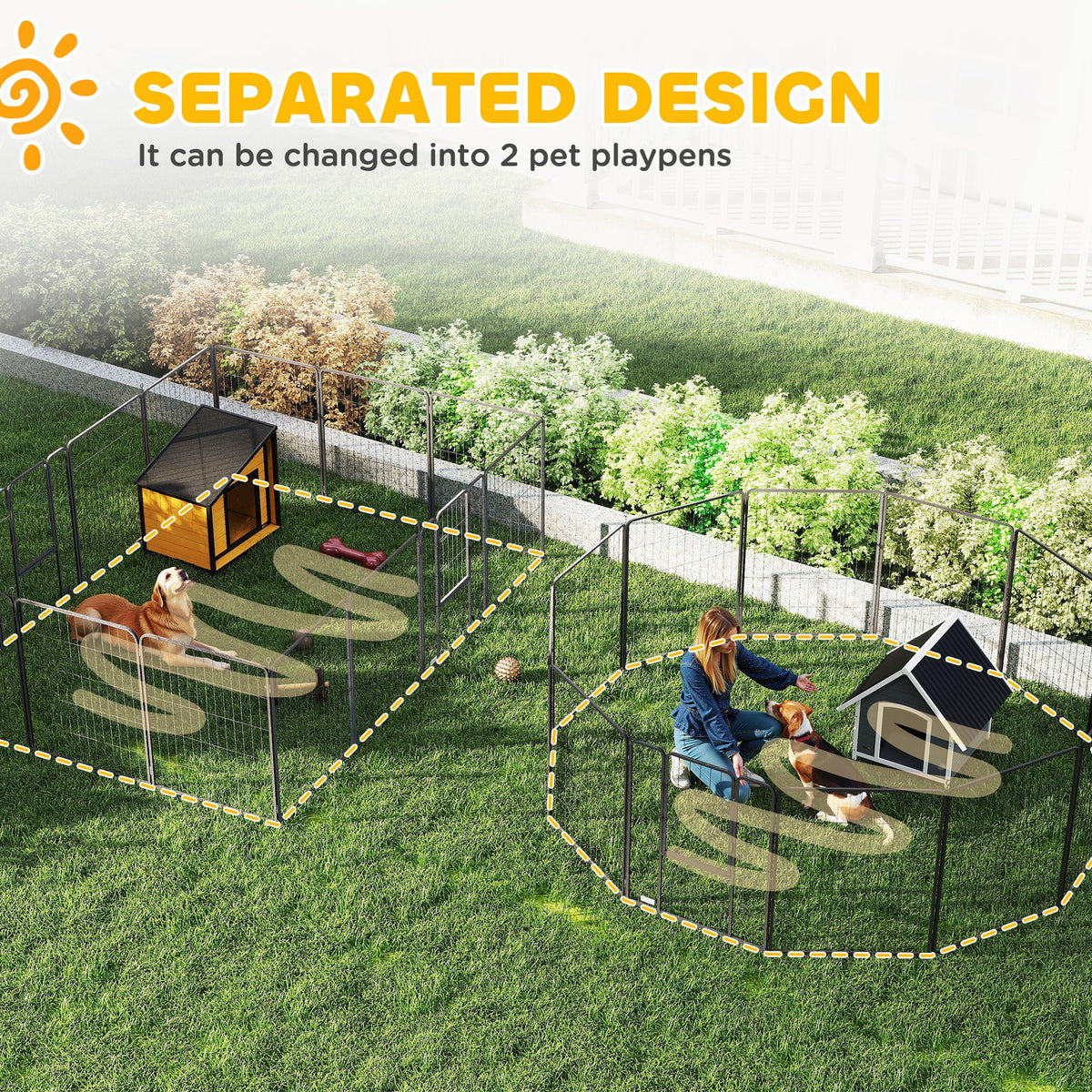 Dog Playpen for Indoor and Outdoor Use with Lockable Doors – view 7