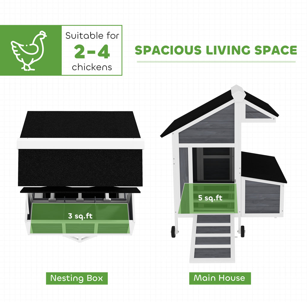 Chicken Coop with Wheels for Easy Mobility and Nesting Box – view 7