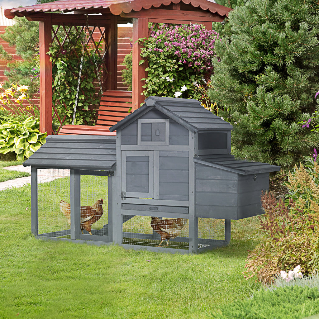 Small Wooden Chicken Coop for Outdoor Poultry with Nesting Box – view 7