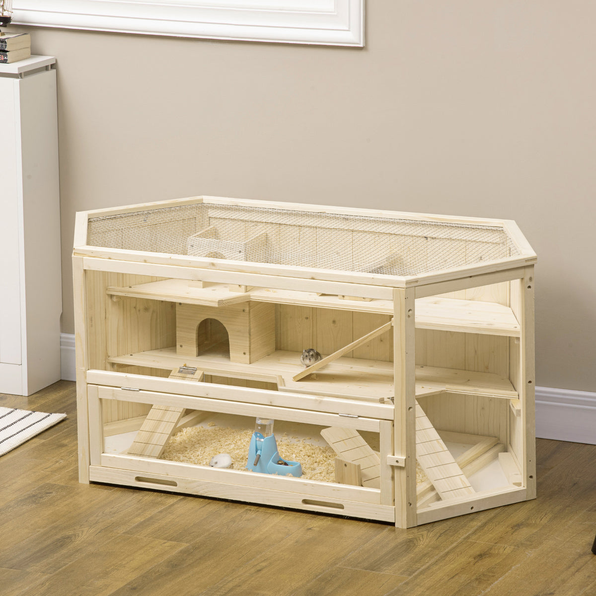 Wooden Hamster Cage with 3 Tiers and Activity Center – view 9