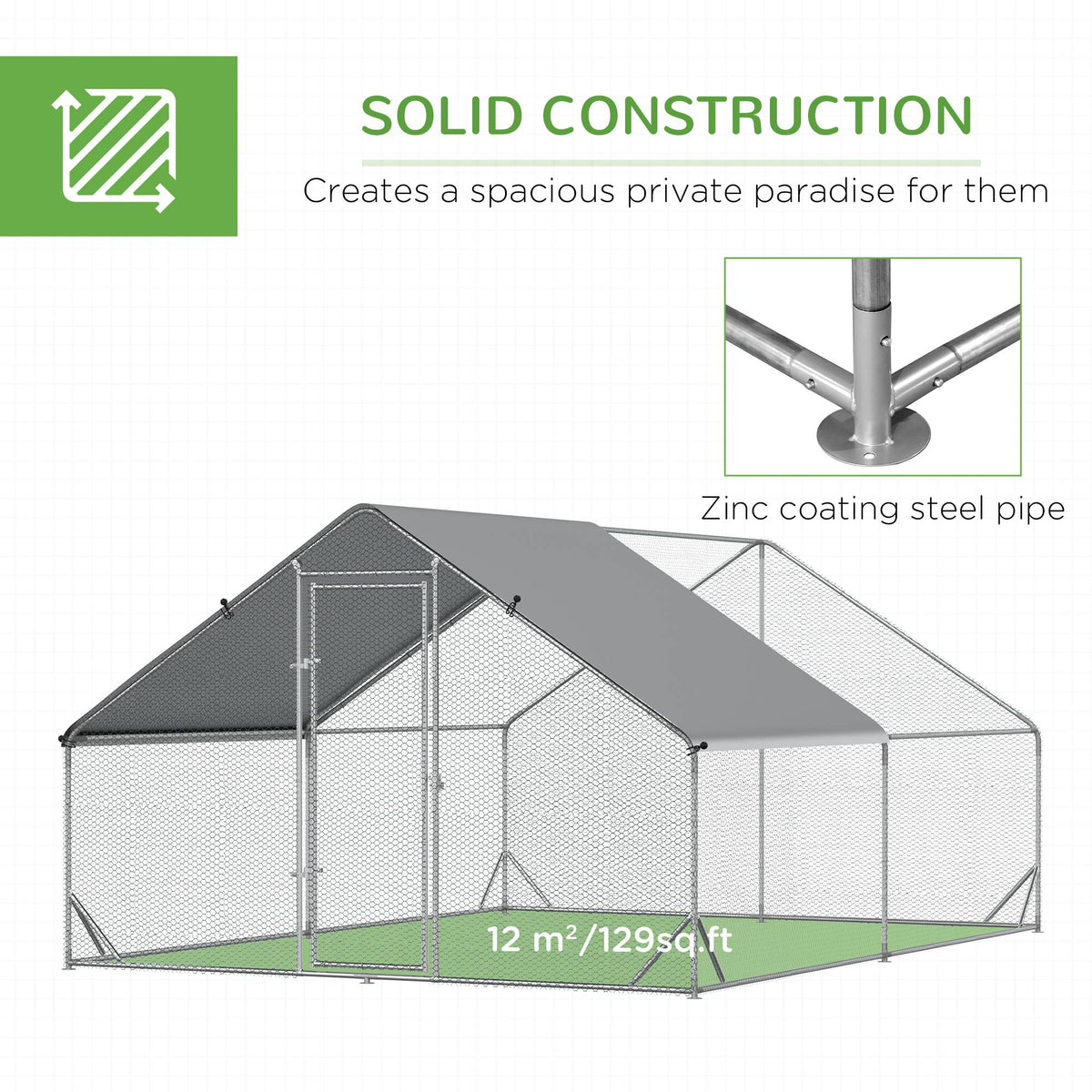 Metal Frame Chicken Run for Outdoor Poultry Safety – view 9