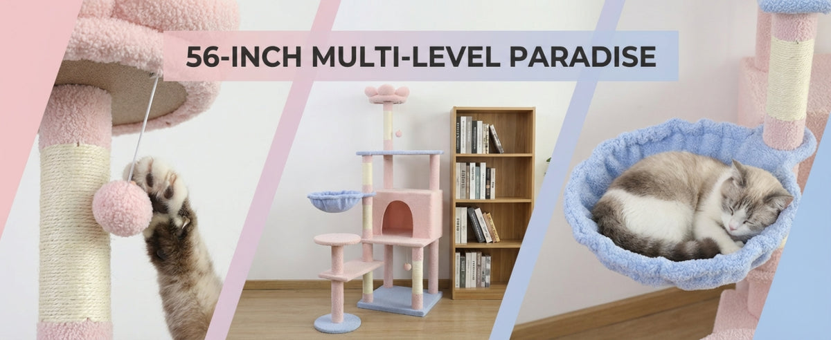 Flower Cat Tree with Large Condo and Removable Cushion – view 10