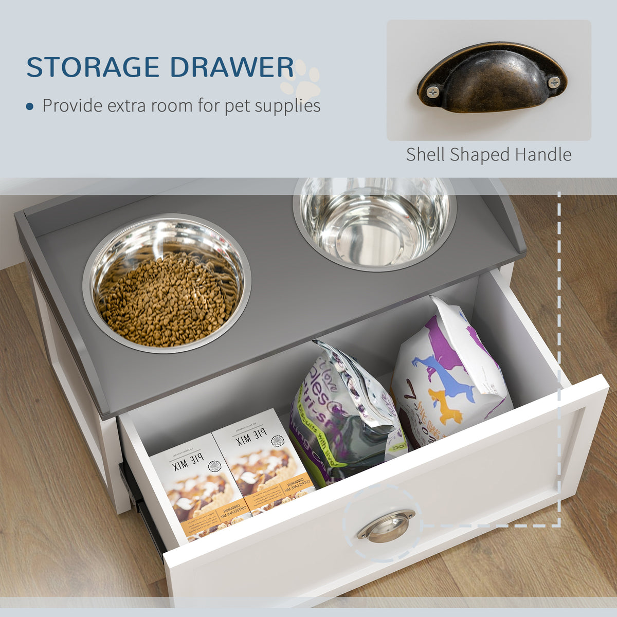Elevated Dog Feeding Station with Storage for Large Dogs – view 7
