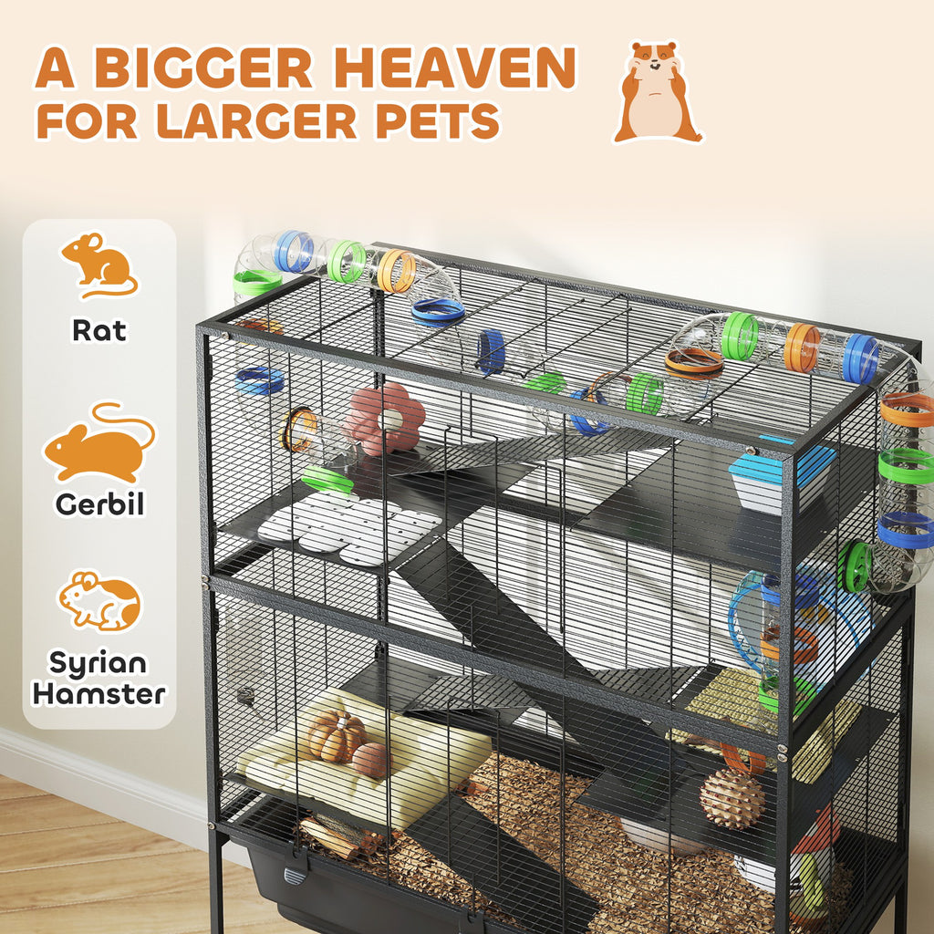 5-Tier Hamster Cage with Exercise Wheel and Storage Shelf – view 9