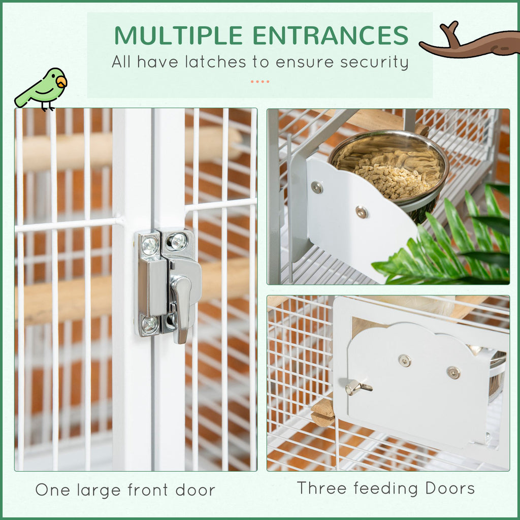 Large Parrot Cage with Perches and Rolling Stand – view 8