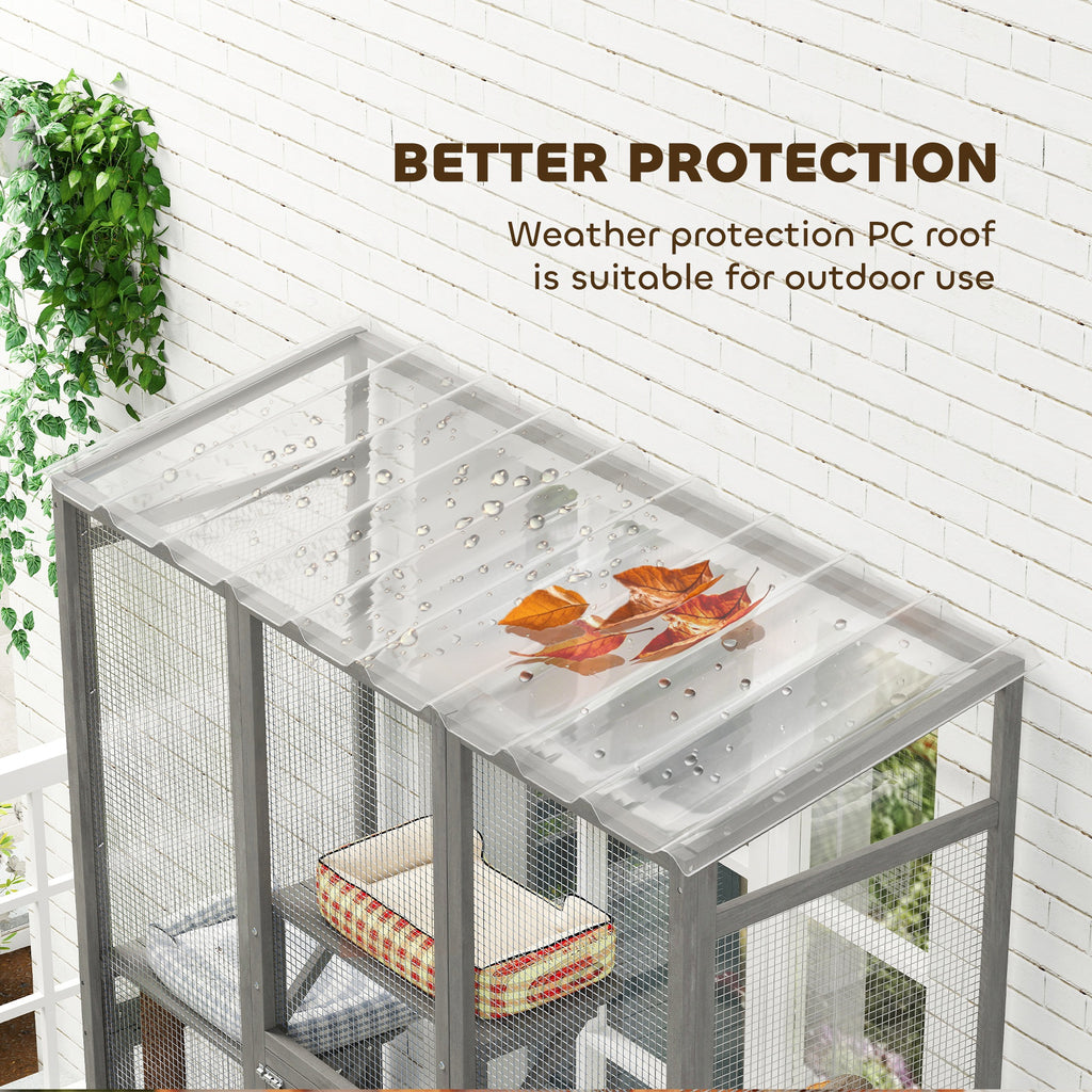 Large Outdoor Catio Cat Enclosure with Platforms – view 7