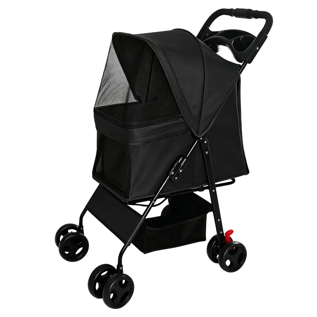 Foldable Pet Stroller for Small Dogs and Cats Up to 28 lbs
