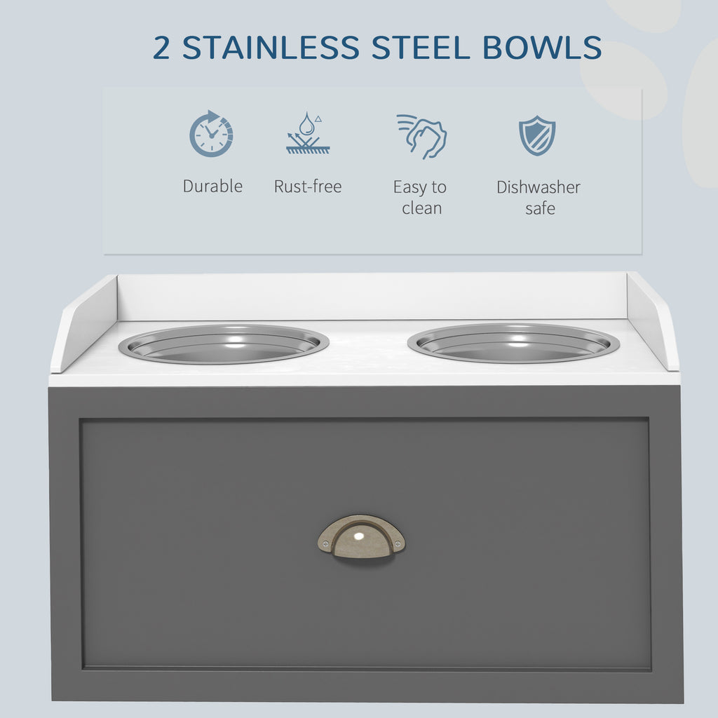 Pet Feeding Station with Storage and 2 Elevated Bowls – view 9