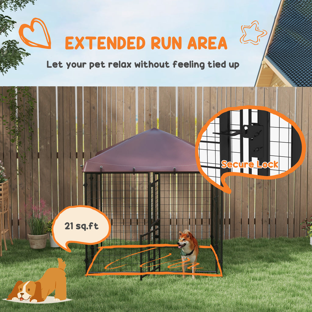 Outdoor Dog Kennel with Waterproof Canopy for Comfort – view 7