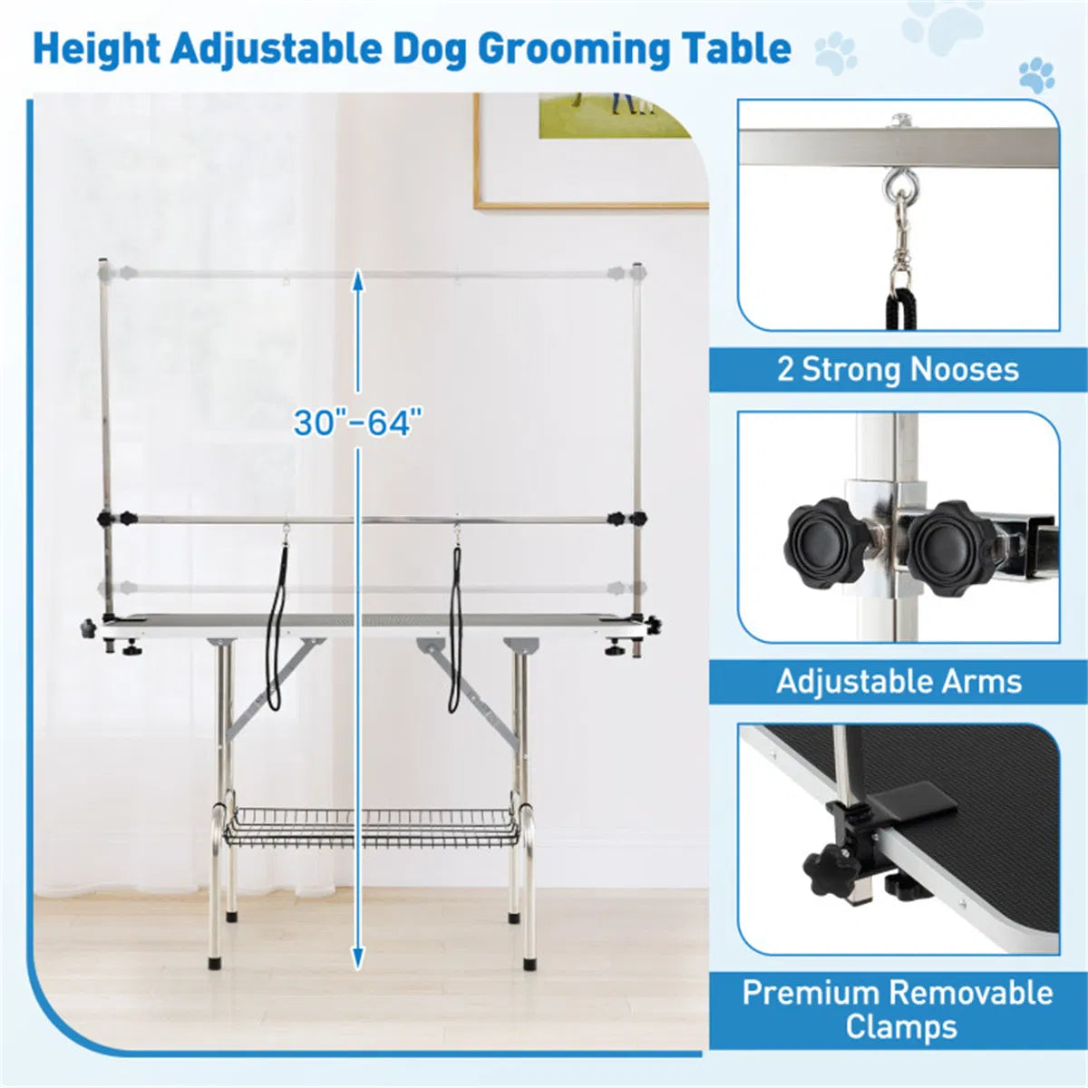 Foldable Pet Grooming Table with Adjustable Arms – view 8