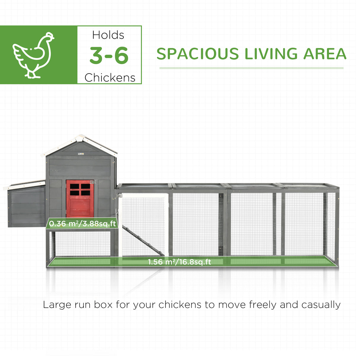 Extra Large Chicken Coop with Slide-Out Tray and Nesting Box – view 9