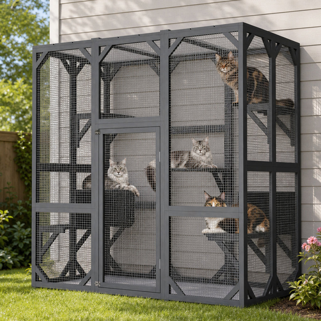 71" Outdoor Cat Enclosure with Waterproof Roof – view 9