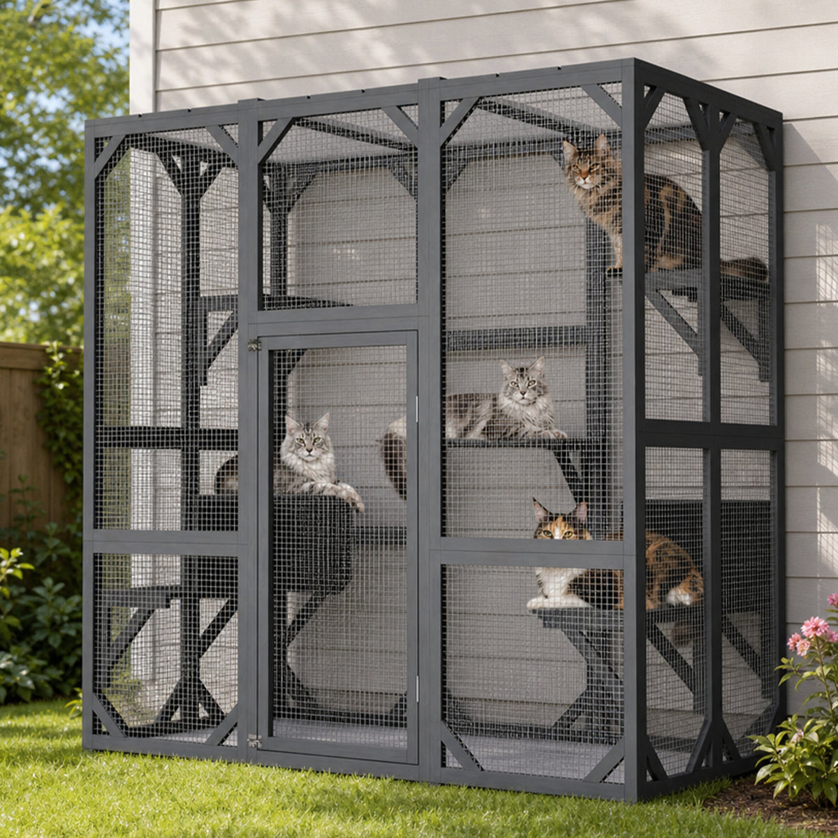 71" Outdoor Cat Enclosure with Waterproof Roof – view 9